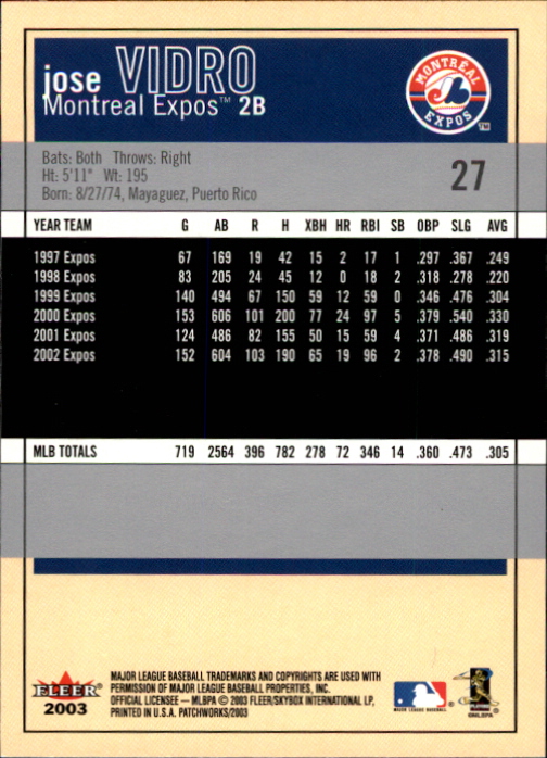 2003 Fleer Patchworks Baseball "Main Set" Cards - Picture 49 of 189