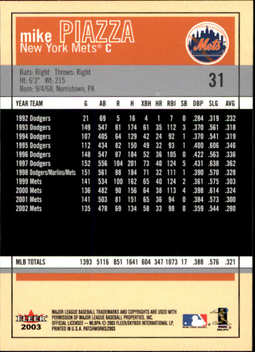 2003 Fleer Patchworks Baseball "Main Set" Cards - Picture 57 of 189