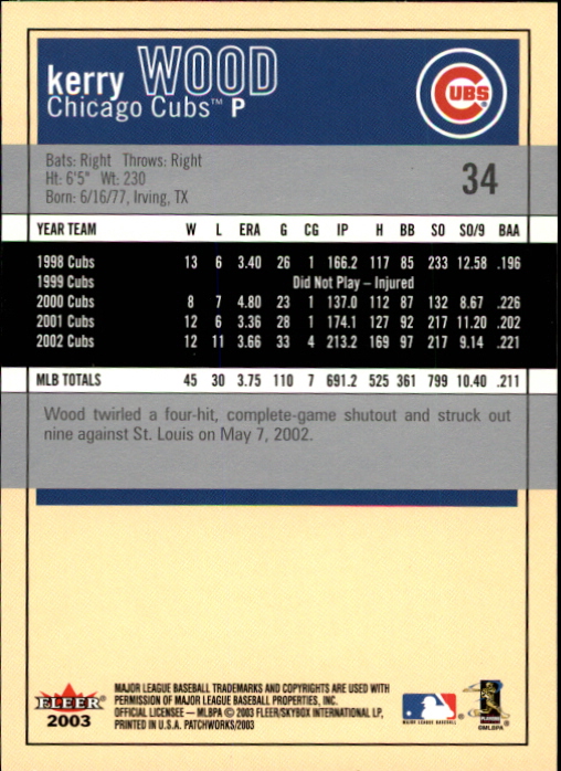 2003 Fleer Patchworks Baseball "Main Set" Cards - Picture 63 of 189