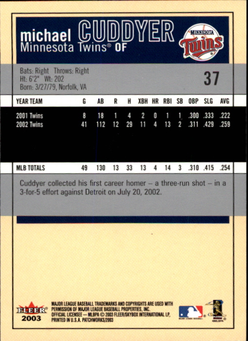 2003 Fleer Patchworks Baseball "Main Set" Cards - Picture 69 of 189