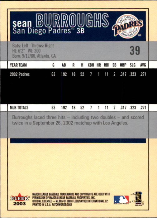 2003 Fleer Patchworks Baseball "Main Set" Cards - Picture 73 of 189