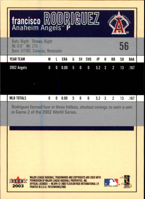 2003 Fleer Patchworks Baseball "Main Set" Cards - Picture 105 of 189