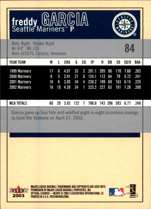 2003 Fleer Patchworks Baseball "Main Set" Cards - Picture 159 of 189