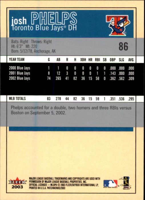 2003 Fleer Patchworks Baseball "Main Set" Cards - Picture 163 of 189