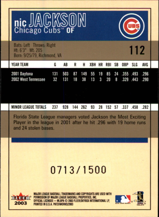 2003 Fleer Patchworks Baseball "Main Set" Cards - Picture 183 of 189