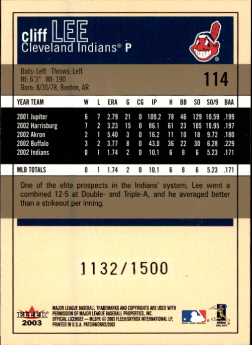 2003 Fleer Patchworks Baseball "Main Set" Cards - Picture 187 of 189