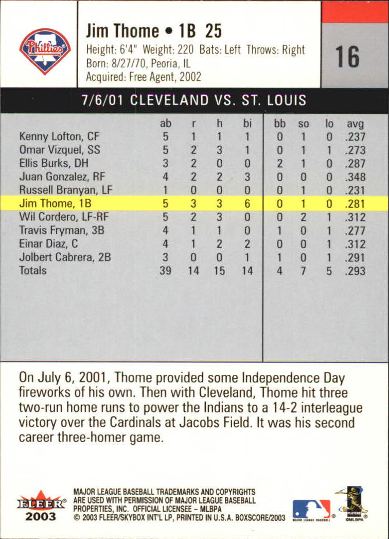 B1527- 2003 Fleer Box Score BB Cards 1-245 +Inserts -You Pick- 15+ FREE US SHIP - Picture 31 of 249