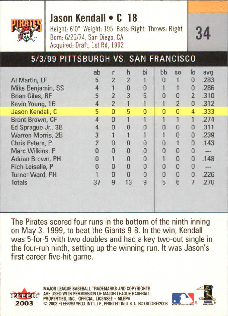 B1527- 2003 Fleer Box Score BB Cards 1-245 +Inserts -You Pick- 15+ FREE US SHIP - Picture 63 of 249