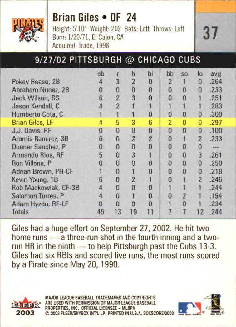 B1527- 2003 Fleer Box Score BB Cards 1-245 +Inserts -You Pick- 15+ FREE US SHIP - Picture 69 of 249