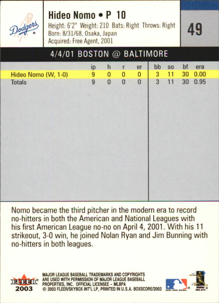 B1527- 2003 Fleer Box Score BB Cards 1-245 +Inserts -You Pick- 15+ FREE US SHIP - Picture 93 of 249