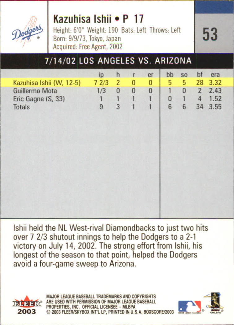 B1527- 2003 Fleer Box Score BB Cards 1-245 +Inserts -You Pick- 15+ FREE US SHIP - Picture 101 of 249