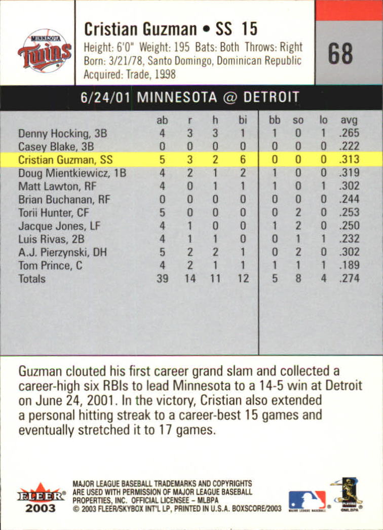 B1527- 2003 Fleer Box Score BB Cards 1-245 +Inserts -You Pick- 15+ FREE US SHIP - Picture 129 of 249