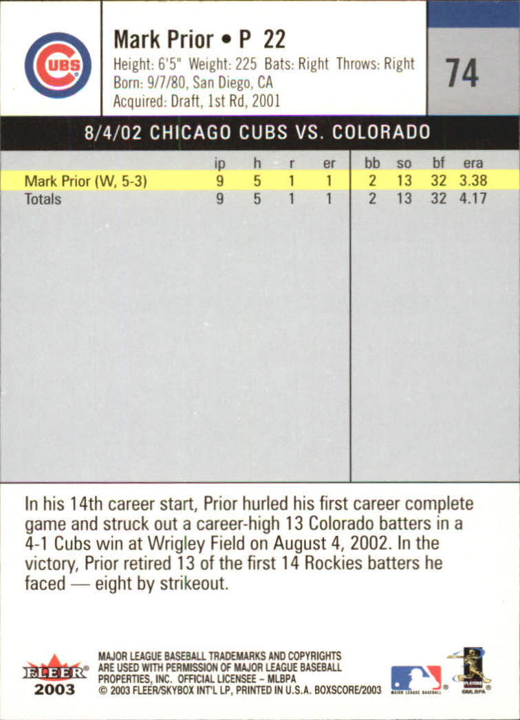 B1527- 2003 Fleer Box Score BB Cards 1-245 +Inserts -You Pick- 15+ FREE US SHIP - Picture 141 of 249