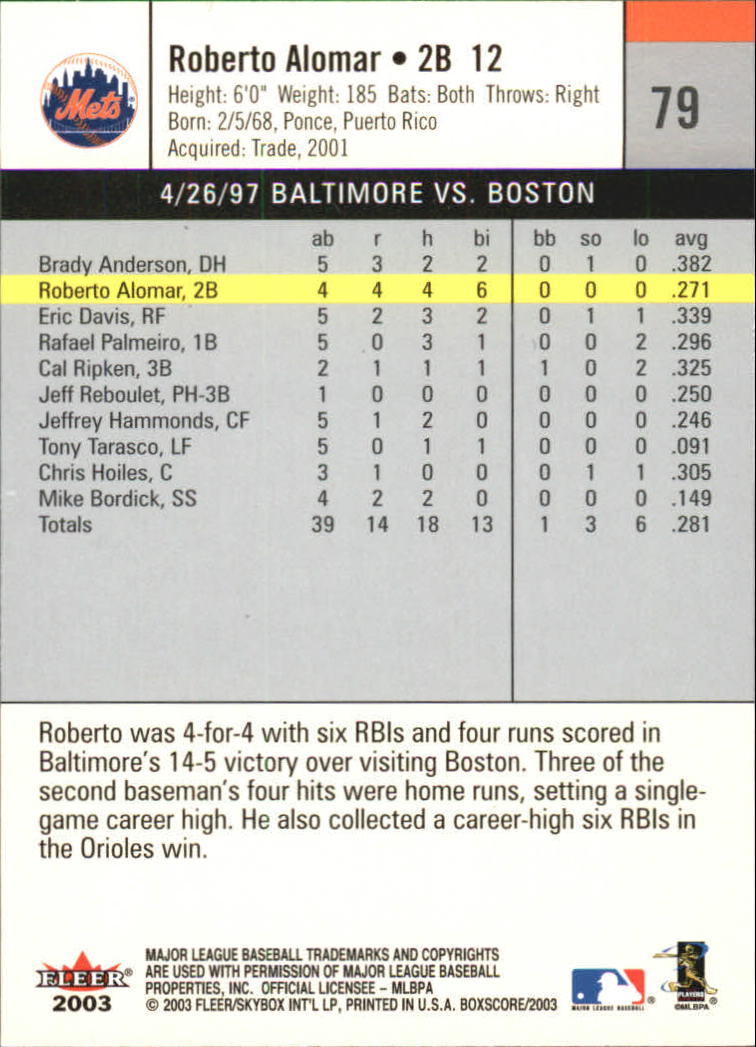 B1527- 2003 Fleer Box Score BB Cards 1-245 +Inserts -You Pick- 15+ FREE US SHIP - Picture 149 of 249