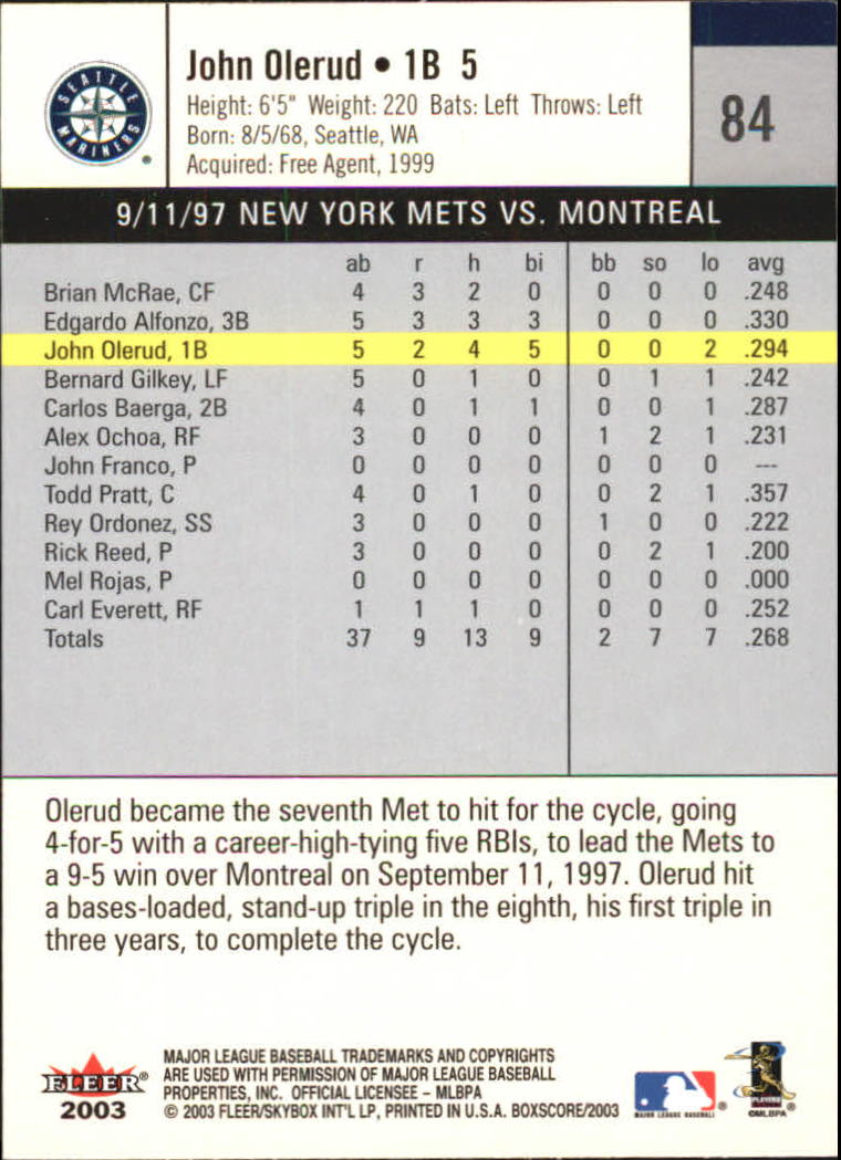B1527- 2003 Fleer Box Score BB Cards 1-245 +Inserts -You Pick- 15+ FREE US SHIP - Picture 159 of 249