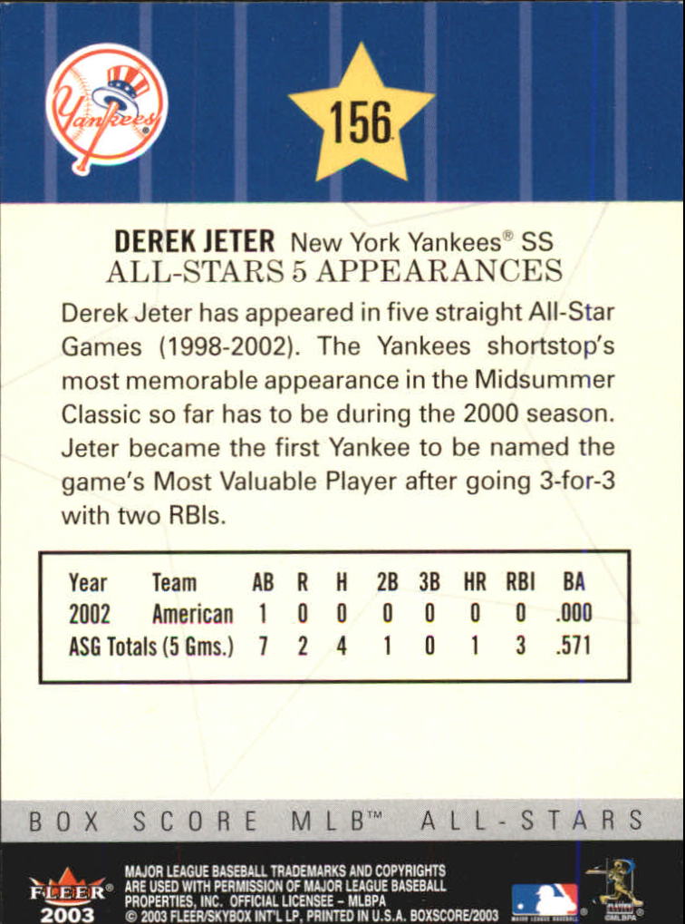 B1527- 2003 Fleer Box Score BB Cards 1-245 +Inserts -You Pick- 15+ FREE US SHIP - Picture 235 of 249