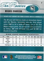 2003 Donruss Rookies #7 Miguel Cabrera back image