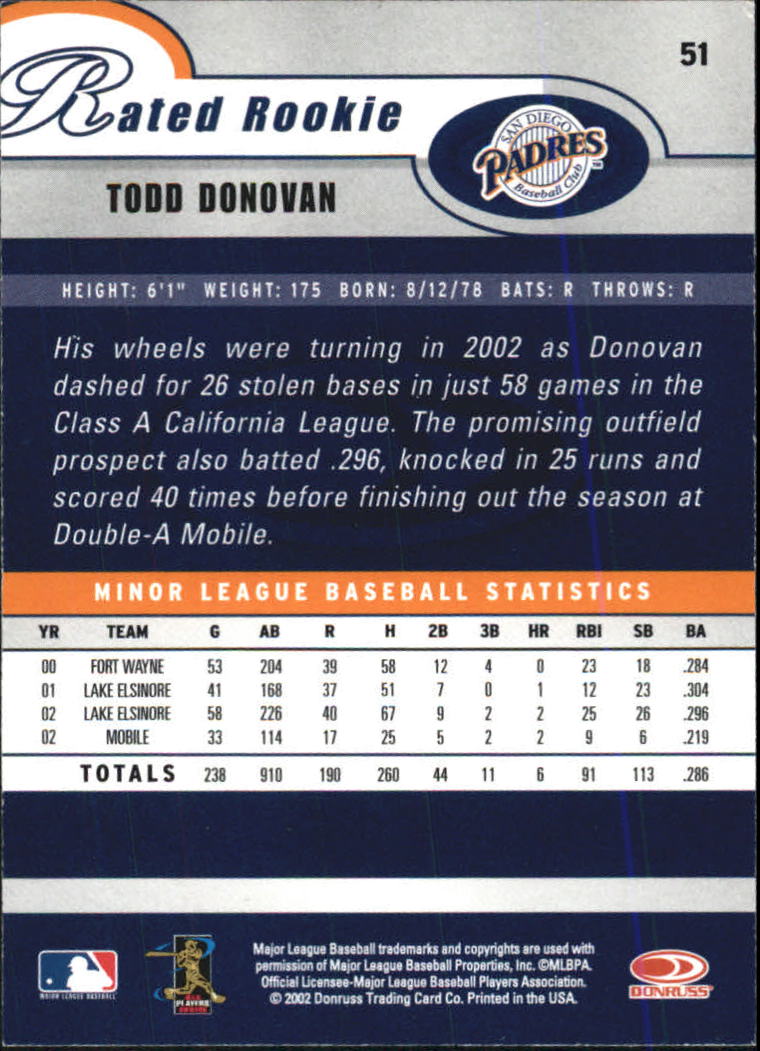 A1894- 2003 Donruss Baseball Karten 1-250 + Rookies -du Pick- 15 + Free US - Bild 91 von 481
