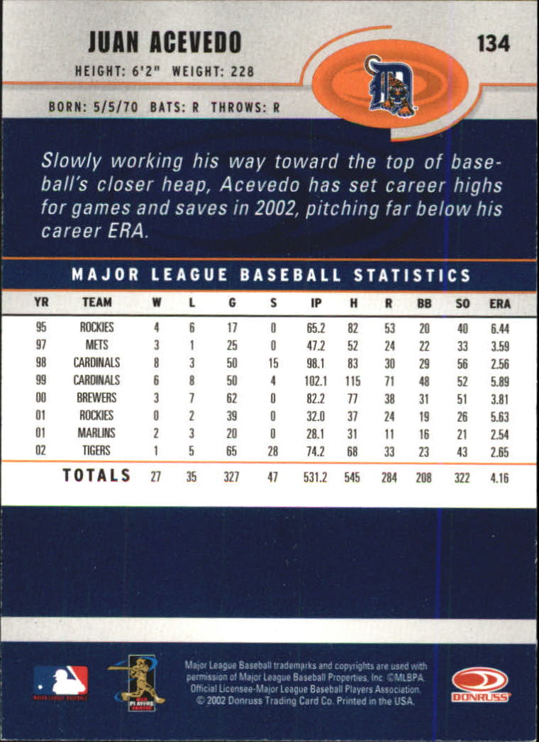 A1894- 2003 Donruss Baseball Karten 1-250 + Rookies -du Pick- 15 + Free US - Bild 255 von 481