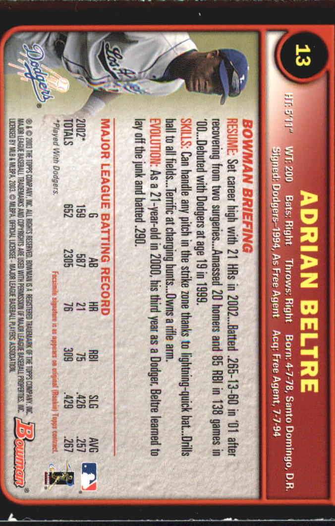 2003 Bowman Baseball "Gold" Parallel Cards - Picture 19 of 337