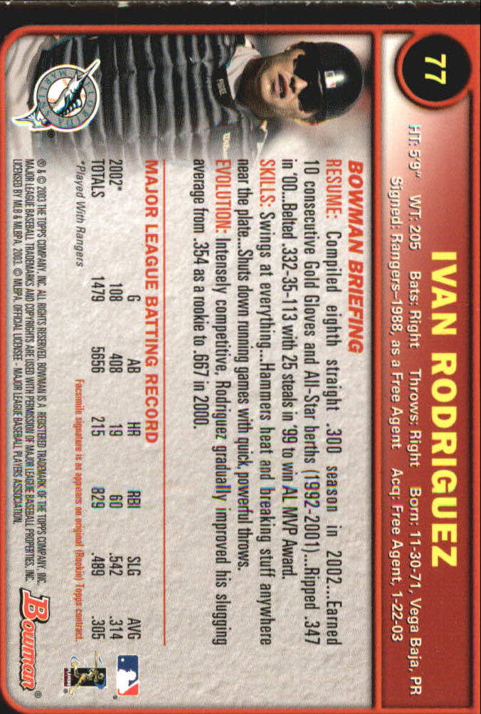 2003 Bowman Baseball "Gold" Parallel Cards - Picture 107 of 337