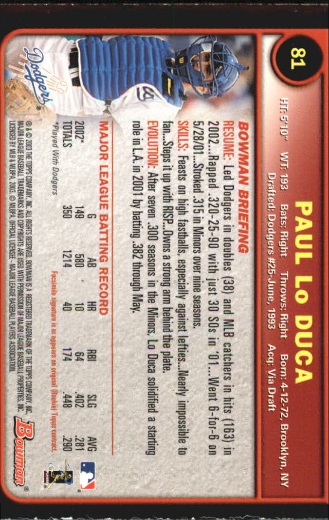 2003 Bowman Baseball "Gold" Parallel Cards - Picture 113 of 337