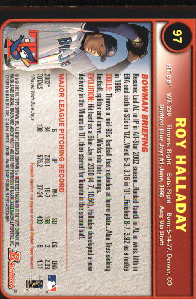 2003 Bowman Baseball "Gold" Parallel Cards - Picture 137 of 337