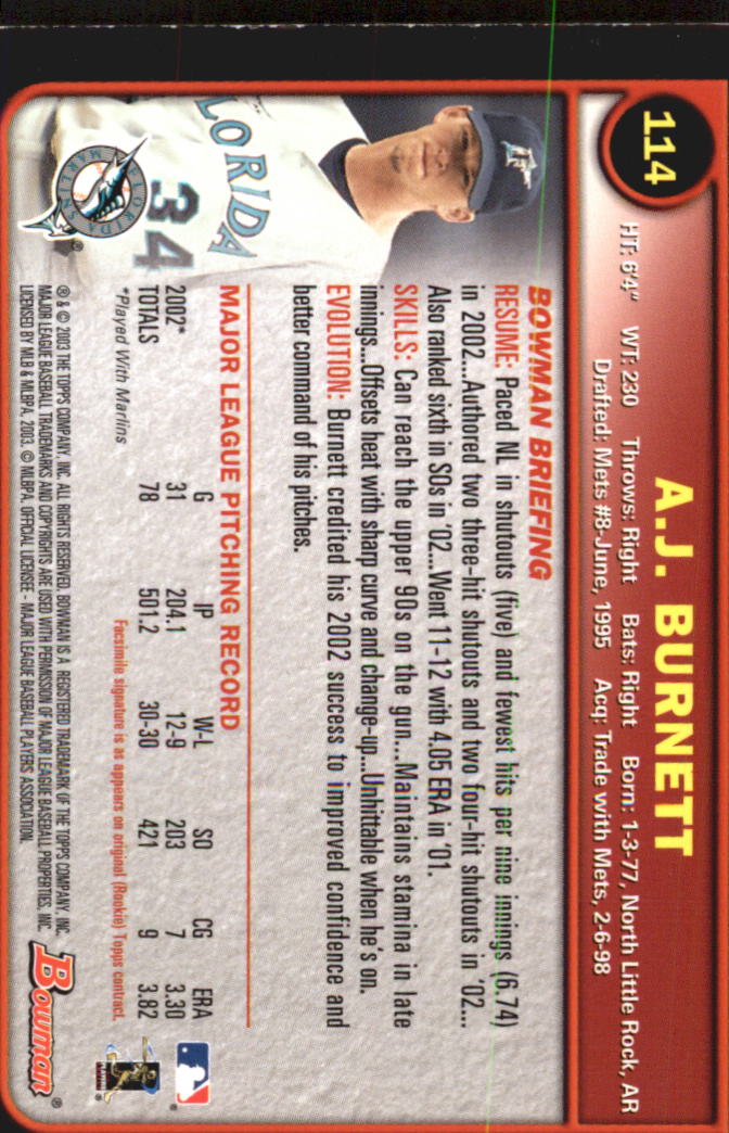 2003 Bowman Baseball "Gold" Parallel Cards - Picture 159 of 337