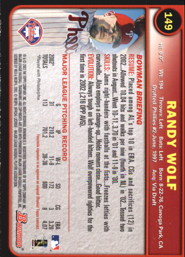 2003 Bowman Baseball "Gold" Parallel Cards - Picture 187 of 337