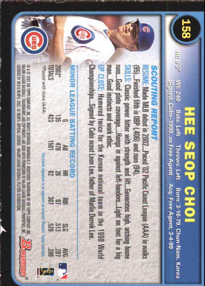 2003 Bowman Baseball "Gold" Parallel Cards - Picture 193 of 337