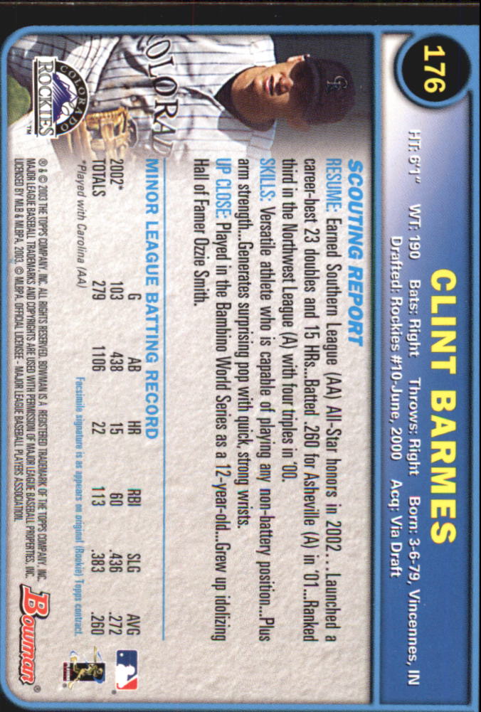 2003 Bowman Baseball "Gold" Parallel Cards - Picture 203 of 337