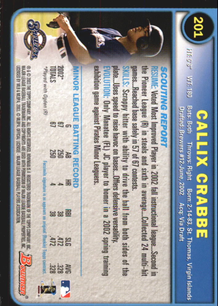 2003 Bowman Baseball "Gold" Parallel Cards - Picture 217 of 337