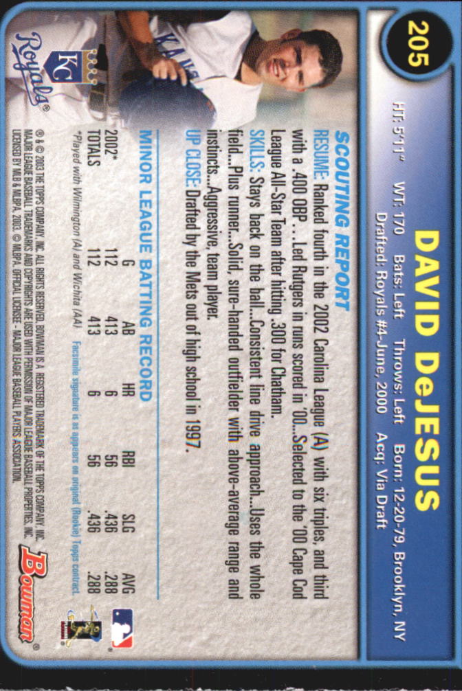 2003 Bowman Baseball "Gold" Parallel Cards - Picture 221 of 337