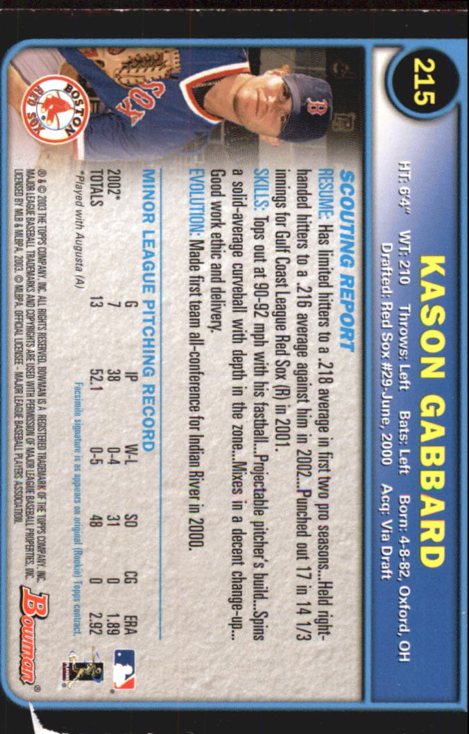 2003 Bowman Baseball "Gold" Parallel Cards - Picture 231 of 337