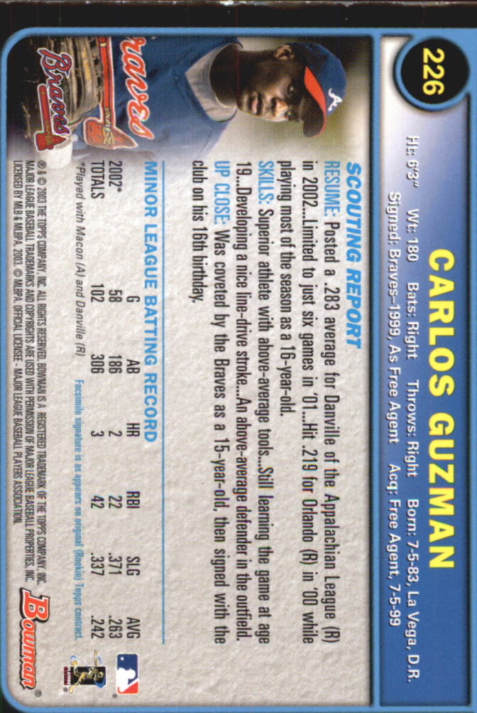 2003 Bowman Baseball "Gold" Parallel Cards - Picture 243 of 337
