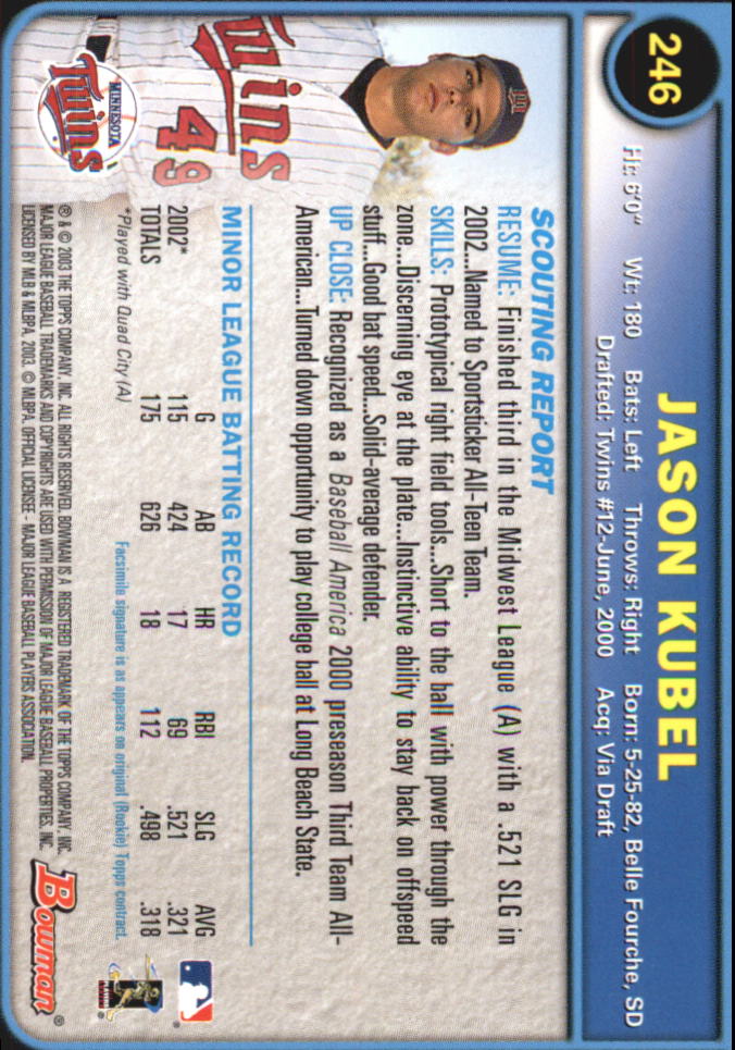 2003 Bowman Baseball "Gold" Parallel Cards - Picture 261 of 337