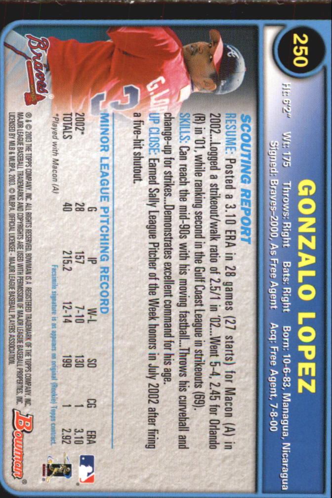 2003 Bowman Baseball "Gold" Parallel Cards - Picture 267 of 337