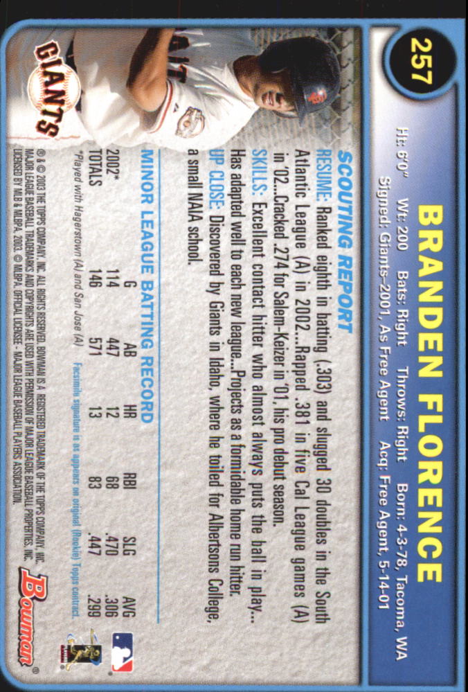 2003 Bowman Baseball "Gold" Parallel Cards - Picture 279 of 337