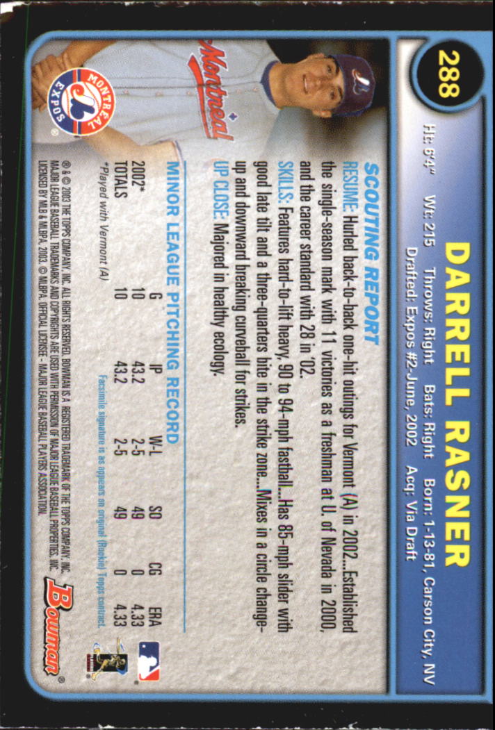 2003 Bowman Baseball "Gold" Parallel Cards - Picture 297 of 337