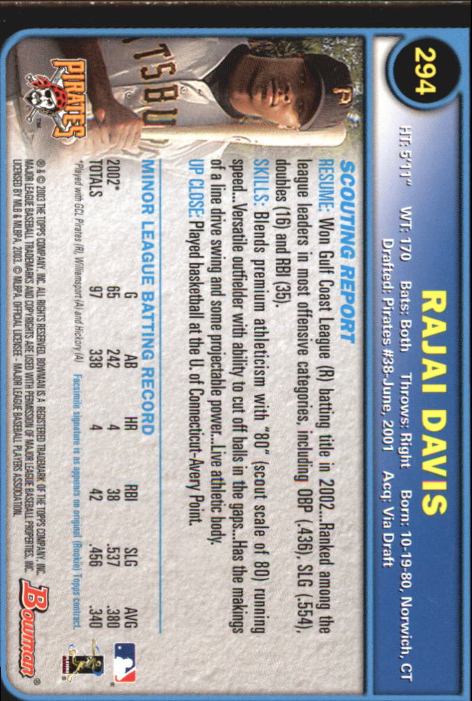 2003 Bowman Baseball "Gold" Parallel Cards - Picture 303 of 337