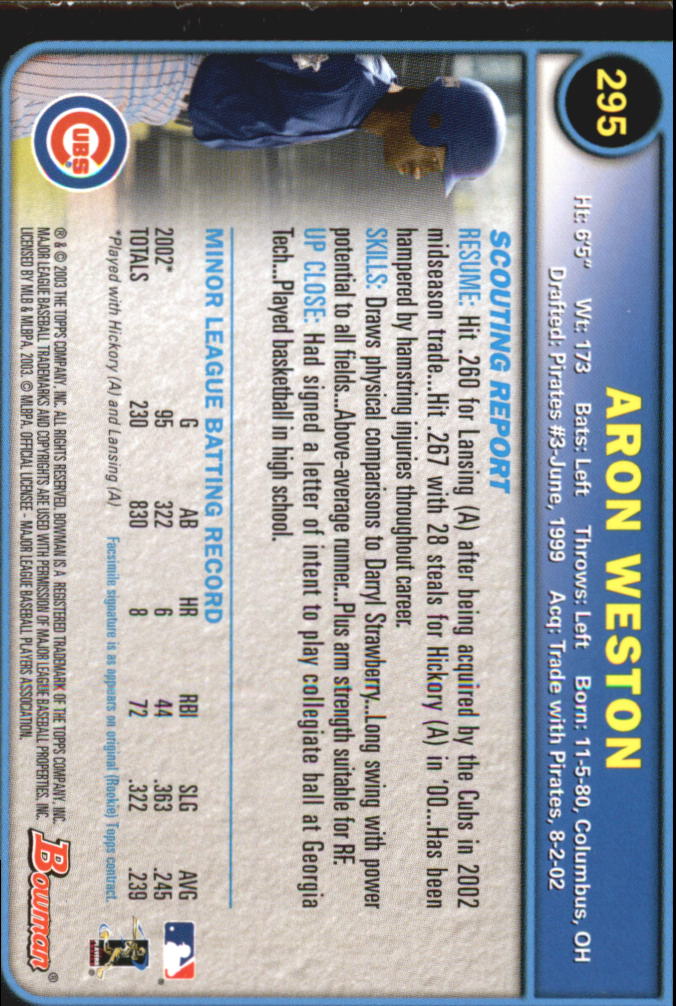 2003 Bowman Baseball "Gold" Parallel Cards - Picture 305 of 337