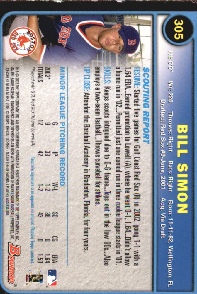 2003 Bowman Baseball "Gold" Parallel Cards - Picture 319 of 337