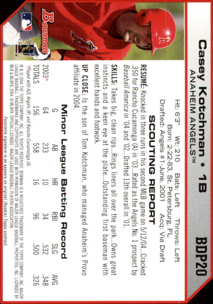 2004 Bowman Draft Baseball Card Pick (Base) - Picture 35 of 301