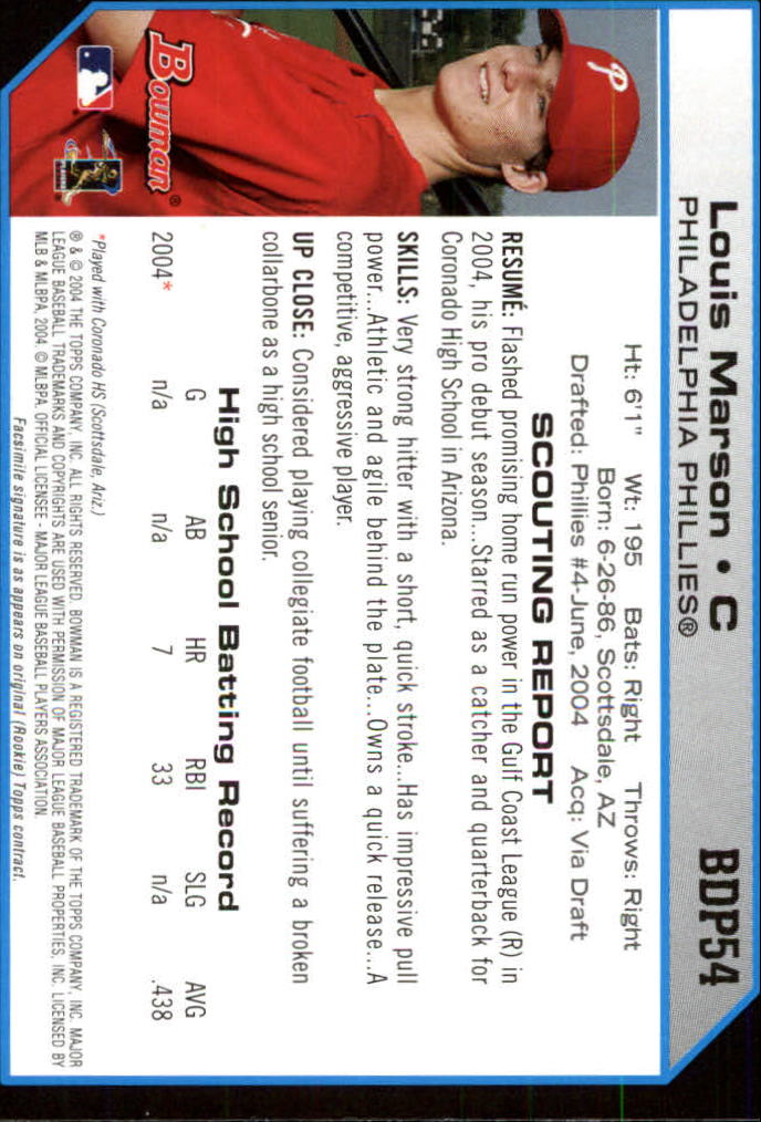 2004 Bowman Draft Baseball Card Pick (Base) - Picture 99 of 301