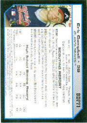 2004 Bowman Draft #71 Eric Campbell RC back image