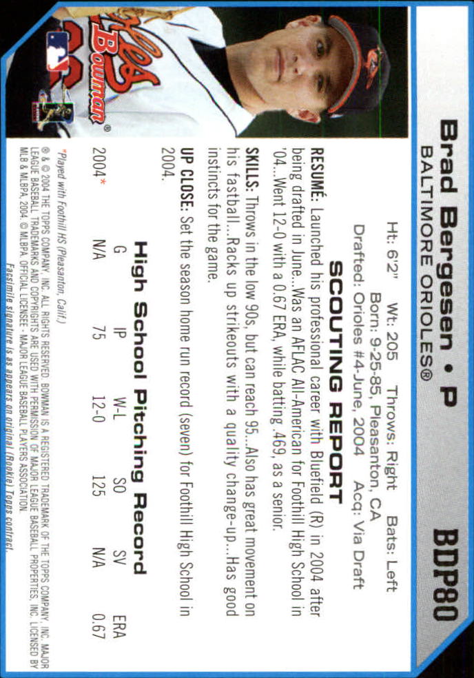 2004 Bowman Draft Baseball Card Pick (Base) - Picture 149 of 301