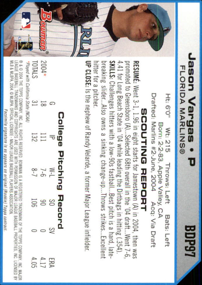 2004 Bowman Draft Baseball Card Pick (Base) - Picture 179 of 301