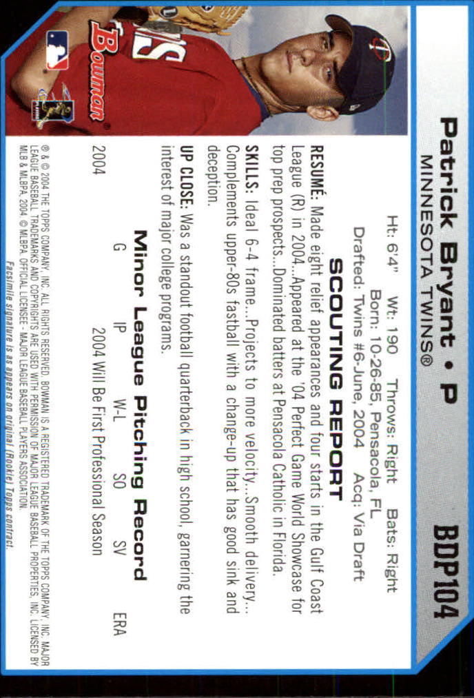 2004 Bowman Draft Baseball Card Pick (Base) - Picture 193 of 301