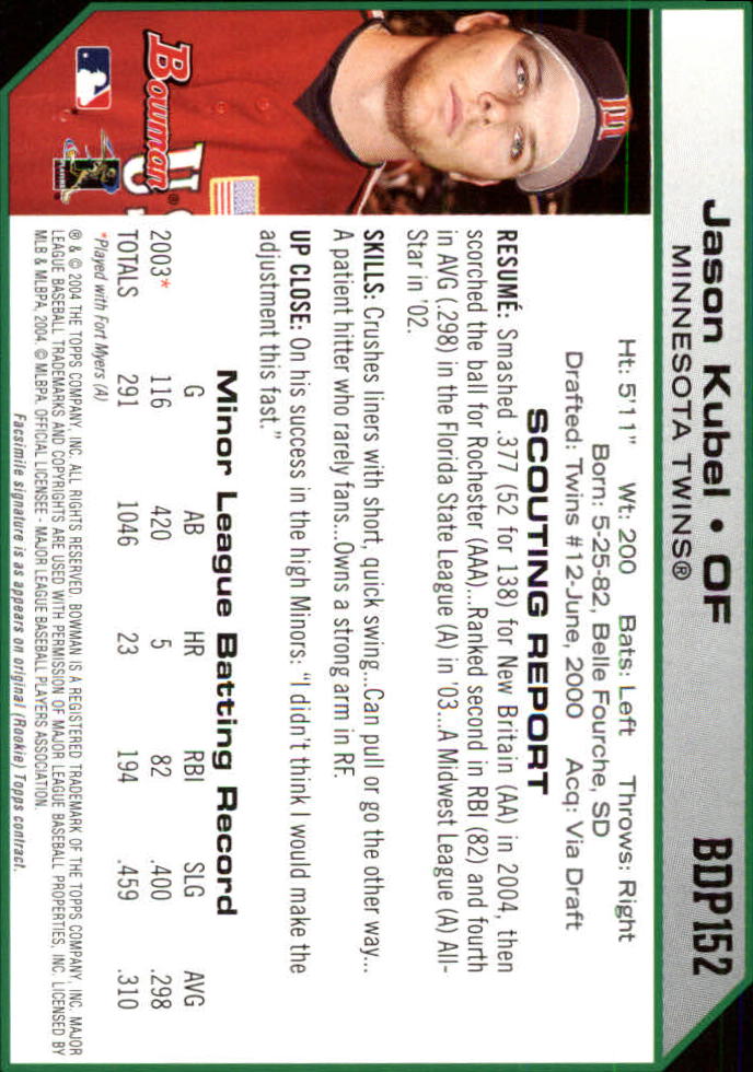 2004 Bowman Draft Baseball Card Pick (Base) - Picture 280 of 301