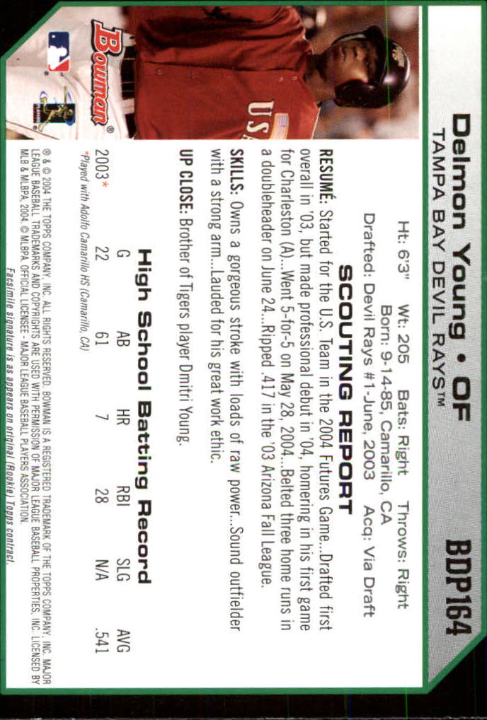2004 Bowman Draft #163 Brad Thompson RC back image